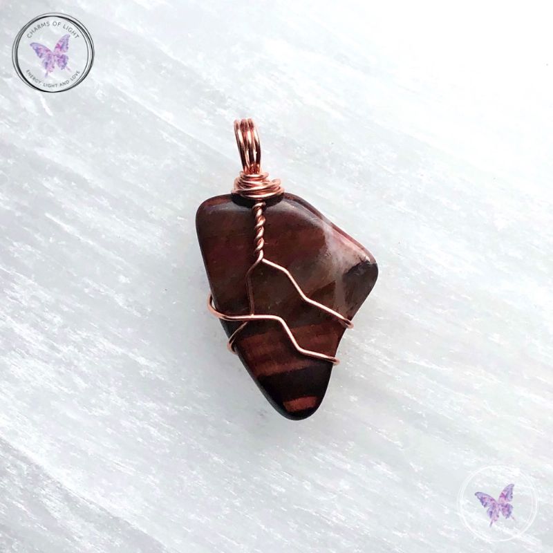 Red Tiger Eye Tumble Stone Pendant